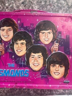Vintage The Osmonds Metal Lunchbox - Bright Pink